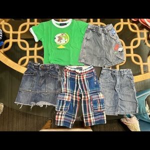 Mini Boden Lot of 5. 3 Jean/Cargo Shorts• 1 Shirt• Cool Plaid Pants 2/3T